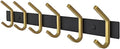 Coat Rack Wall Mount – Black and Gold Hook Rail by SAYONEYES