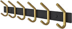 Coat Rack Wall Mount – Black and Gold Hook Rail by SAYONEYES