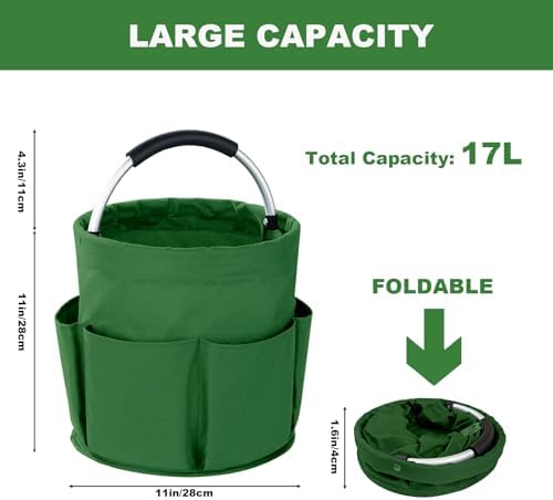 Cleaning Caddy with Handle, 17L Foldable Cleaning Supplies Organizer, Portable - Image 4