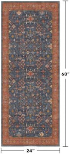 Hazo Haus Navy Blue Runner Rug 2x5 - Image 2