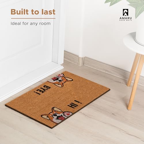 Coir Welcome Mat, Hi-Bye Dog, 17 x 29 in - Image 5