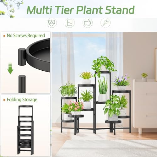 iDavosic.ly Plant Stand Indoor Outdoor, 10 Tier Metal Corner Shelf - Image 4