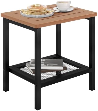 2-Tier Outdoor Side Table, HDPE Outdoor Table by Unknown