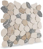 Pebble Tile, Warm Earth Sliced Pebble Stone Tiles by Soulscrafts