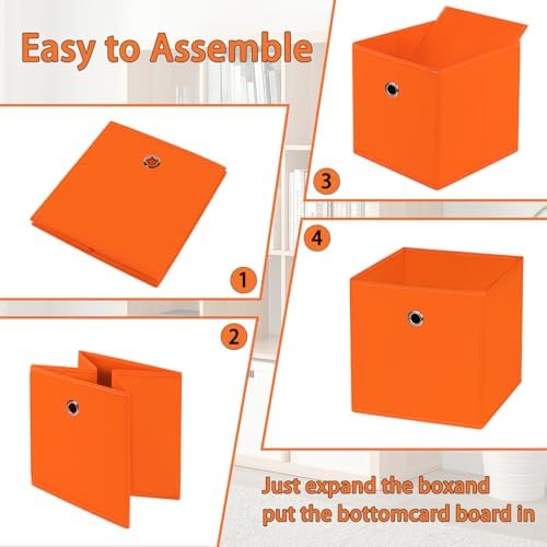 Foldable Storage Cubes Bins, 11 Inch Cloth Storage Cube Fabric Storage Box - Image 6