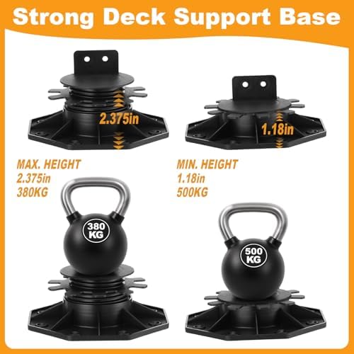 Timtin 30 Pack Adjustable Deck Support Pedestals, 1-3/16 to 2-3/8 in - Image 3