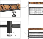 VASAGLE Coat Rack and Storage Bench, Hall Tree - Image 6