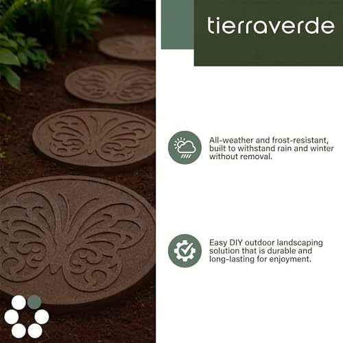 TierraVerde 4-Pack 18”x18” Butterfly Rubber Stepping Stones - Image 3