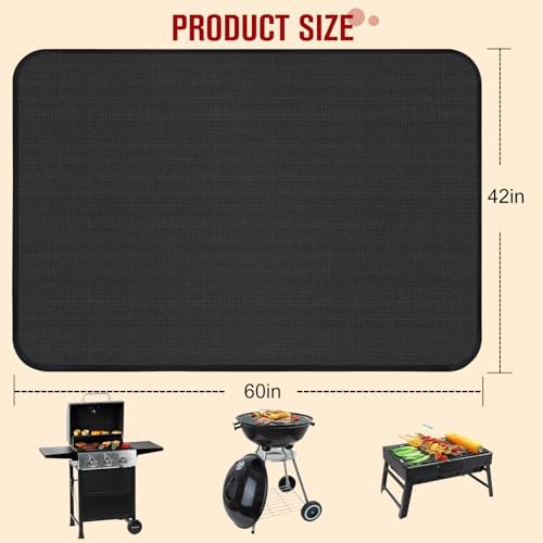 60×42 Inch Grill Mats for Outdoor Grill, Hearth Rugs for Fireplaces Fireproof - Image 3