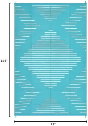 Garvee 6x9 Area Rugs Plastic Reversible Patio Rugs Outdoor Waterproof - Image 2