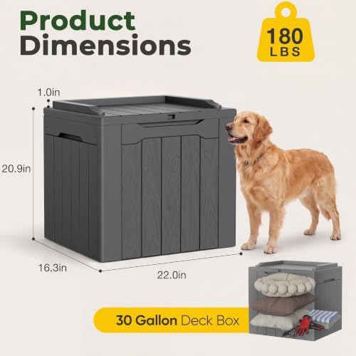 Flamaker 2 Pack Deck Box 31 Gallon Waterproof Resin Storage Box - Image 5