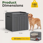 Flamaker Deck Box 31 Gallon Waterproof Resin Small Storage Box - Image 5