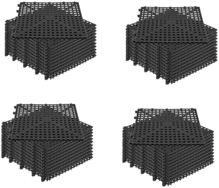 48 Pack 12"x12" 1/2" Thick Non Slip Interlocking Self Drainage Tiles by MyteeProducts