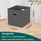 Black Foldable Storage Cubes Bins, Fabric Storage Box Cubes Organizer Baskets - Image 2