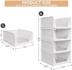 caktraie 4 Pack Stackable Closet Storage Basket - Image 3