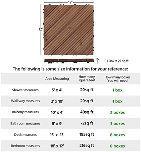 Yaheetech 27PCS Interlocking Deck Tiles Outdoor Patio Flooring - Image 7