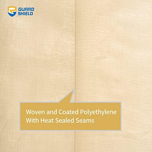 GUARD SHIELD Beige Tarp Heavy Duty Waterproof 10x10 Feet Outdoor Poly Tarps - Image 5