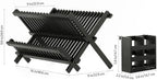 HBlife Dish Rack, Bamboo Folding 2-Tier Collapsible Drainer Dish Drying Rack - Image 2