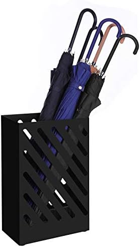 SONGMICS Metal Umbrella Stand, Rectangular, Removable Drip Tray, 4 Hooks by VASAGLEbySONGMICSHOME