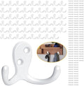 Homanu 54 Pack White Coat Hooks Wall Mounted Double Prong by Homanu