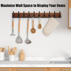 Gohiuo Rustic 38.6" Large Coat Rack Wall Mount, Long Wood Coat Hooks - Image 6