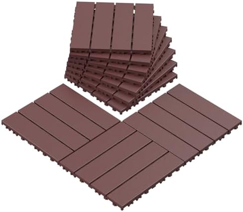 Interlocking Deck Tiles, Weather-Resistant Outdoor Flooring Patio Decking Tiles by Unknown