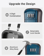 Puroma Key Lock Box Outdoor 4 Digit Code Combination Lockbox 1 Peacock Blue - Image 4