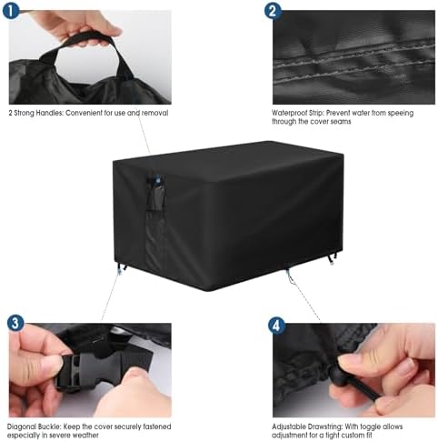 Fire Pit Cover Rectangle, 56 Inch Rectangular Firepit Covers, Waterproof Gas - Image 4