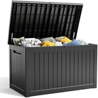 281 Gallon Outdoor Storage Box Lockable Waterproof Deck Box, Weatherproof by ASKPASS