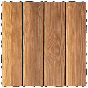 36 PCS Hardwood Interlocking Patio Deck Tiles, Composite Deck Tiles by Unknown