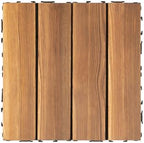 36 PCS Hardwood Interlocking Patio Deck Tiles, Composite Deck Tiles by Unknown