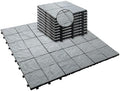 JJWOOD Stone-Look Interlocking Deck Tiles, Matte Rock Texture Outdoor Floor by Unknown