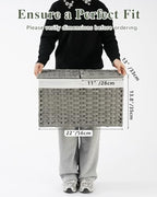 SETVSON Storage Basket with Lid, PE Rattan Woven Storage Bin - Image 2