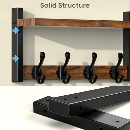 35'' Long Rustic Coat Rack Wall Mount - Image 7