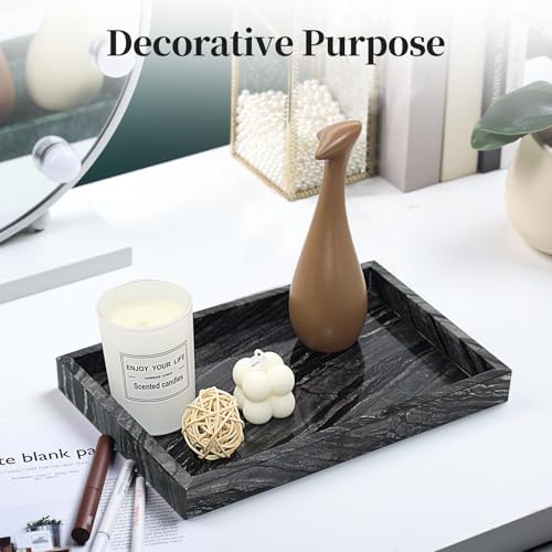 YMXYJM Natural Marble Tray for Bathroom, Genuine Ancient Wood Grain Marble - Image 3