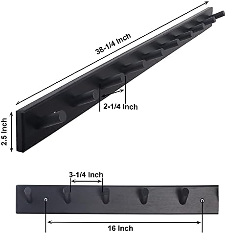 SKOLOO Wall Mounted Coat Rack 38", 10 Hooks, Shaker Style - Image 4