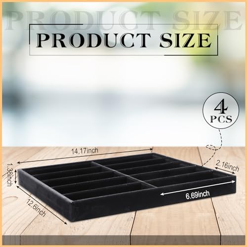 Batiyeer 2pcs Sunglasses Organizer Storage Tray Black 4 Pcs - Image 2