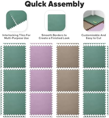 32 Pack 128 sqft Home Gym Mat, Puzzle Exercise Mat, EVA Interlocking Foam Floor - Image 6