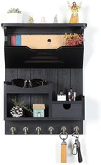 DOPACE Handcrafted Pine Wood Mail Organizer & Key Holder - Image 2