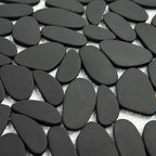 Black Pebble Tile Shower Floor, Pebble Mosaic Backsplash by Lovdeco