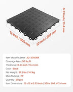 VEVOR Garage Floor Tiles 12 x 12 x 0.53 inch, Interlocking Design Ease of - Image 7