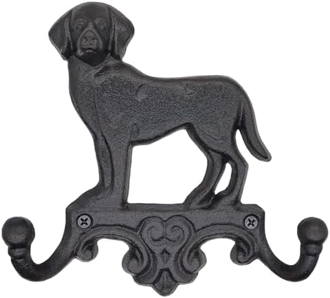 Cast Iron Dog Wall Hooks for Hanging, Heavy Duty Dog Leash Holder for Wall by RIXIGOOD