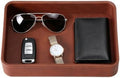 Valet Tray for Men, PU Leather Catchall Tray Nightstand Organizer by MEIBOOCH