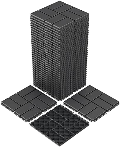 Goovilla Plastic Interlocking Deck Tiles, 36 Pack 12"x12", Dark Grey by Goovilla