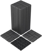 Goovilla Plastic Interlocking Deck Tiles, 36 Pack 12"x12", Dark Grey by Goovilla