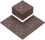 44 Pack Interlocking Deck Tiles, All-Weather Outdoor Deck Tiles by Unknown
