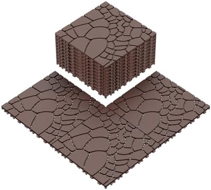 44 Pack Interlocking Deck Tiles, All-Weather Outdoor Deck Tiles by Unknown