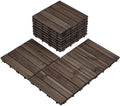 Topeakmart 12x12in Interlocking Wood Deck Tiles 11PCS Flooring by Topeakmart