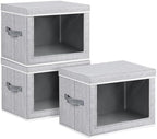 Homsorout Storage Bins with Lids, 3 Pack Large Storage Cubes with Window by Homsorout