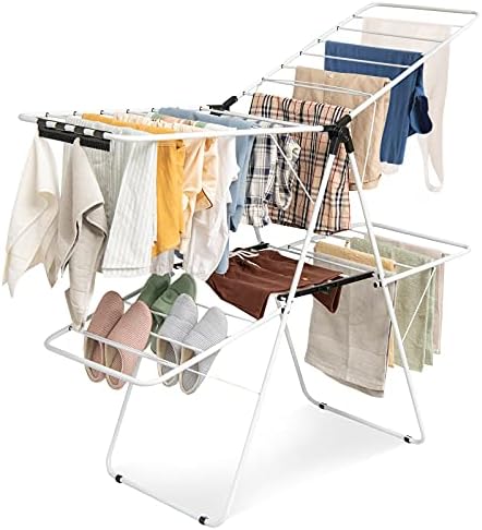 Tangkula Foldable Clothes Drying Rack, 2-Level Folding Drying Rack by TANGKULA